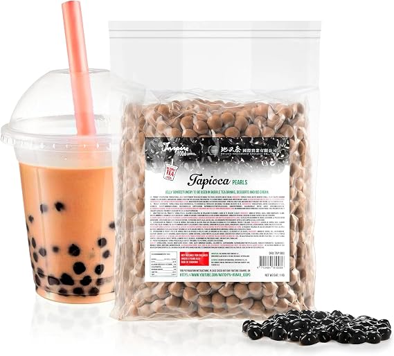 INSPIRE FOOD Perles de Tapioca bubble tea 1 kg | Tapioca pearls perfect for iced coffee, iced tea, slushies, bubble tea