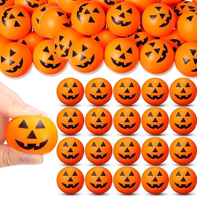 Jerify 150 Pcs Halloween Mini Pumpkin Stress Balls Bulk, 1.57 Small Foam Stress Ball for Halloween Party Favor Carnival Reward Pumpkin