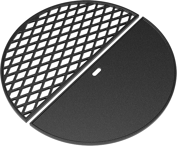onlyfire Cast Iron Griddle and Grate Combo for Char-Griller Akorn Kamado Grill
