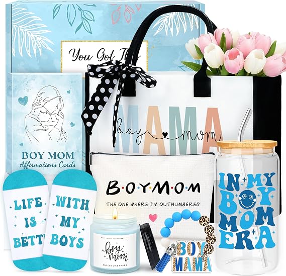 Boy Mom Gifts for New Mom Care Package New Moms Gift Basket for Boy Mama First Time Moms After Birth Essentials for Mommy To Be Postpartum Pampering Gifts for Pregnant Expecting Mama 1st Time Mother