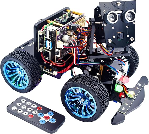 Adeept PiCar-B Mars Rover Smart Car Kit for Raspberry Pi 5/4B/3B/3B+, Obstacle Avoidance, Line Tracking, Light Tracing, Camera, Speech Recognition, Python, PDF Tutorials(Raspberry Pi NOT Included)