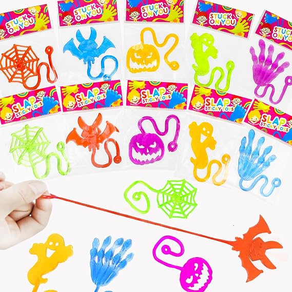 60 PCS Halloween Sticky Hands Party Favors Toys Gifts Bulk for Toddlers