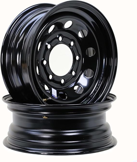 LIBRA 16X6 Trailer Wheel 8 Lug on 6.5" Bolt Pattern Black Mod, Set 2-17025