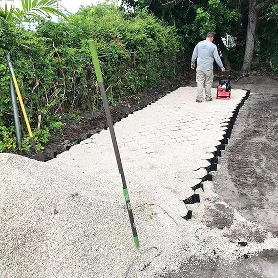 Ground Grid Poly Gravel Stabilizer, Shed Pathway Sidewalk Gravel Grid Geocell 2 Inch High, Mud Control Grid for Paver Slab Base, Suitable for Driveways, Driveways, Sidewalks, Sidewalks (Size : 1x6m(3