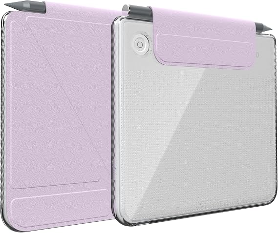 TUDIA M-FLIP Detachable Clear Magnetic Case for Kobo Libra Colour (2024) - [Auto Wake/Sleep] Shockproof Slim Transparent Back Magnetic Fold Cover with Stylus Holder (Purple)