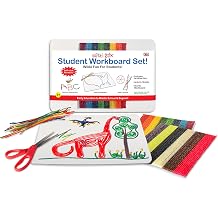 Wikki Stix 学生用ワークボードセット – ホワイトボード用ラップボード 96枚のWikki Stix & 学校アクティビティシート付き – 再利用可能なSTEM学習ツール – 細かい運動能力、教室、ホームスクール