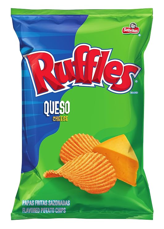 Ruffles Ridged Potato Chips, Queso, 8.5 oz