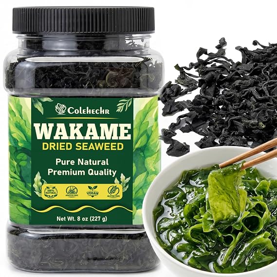 8oz Premium Dried Wakame Seaweed, Sea Vegetable for Miso Soup