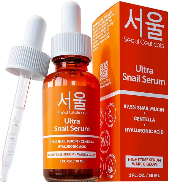 SeoulCeuticals Korean Skin Care 97.5% Snail Mucin Serum for Face K Beauty
