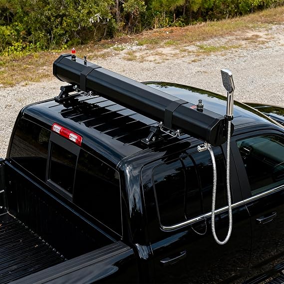 20L Roof Rack Water Tank with Overland Shower System, Pressurized Camp Water Tank for Vehicles & Trucks, Off Road Shower for Hiking, Pet Cleaning & Car Wash 30L