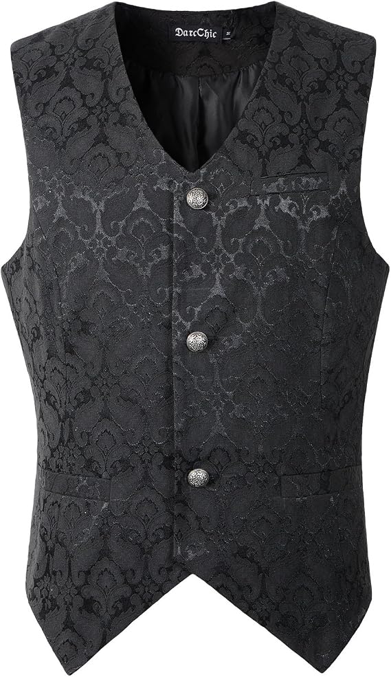 Mens Gothic Vest Waistcoat Steampunk Victorian