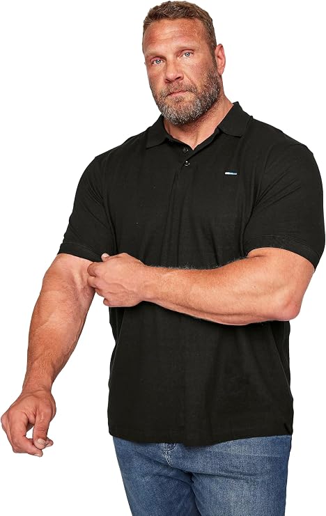 BadRhino Mens Big & Tall Polo Shirt Jet Black
