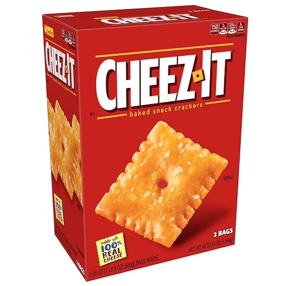 Cheez-It Baked Snack Cheese Crackers, Original, Single Serve, 1.5 oz Bags (45 Count)