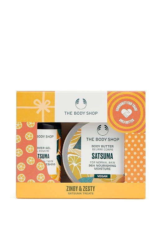 The Body Shop Zingy & Zesty Satsuma Treats Body Care Holiday Gift Set, Vegan, 2-Piece Set