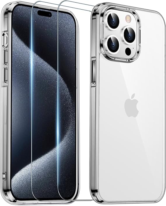 Designed for iPhone 15 Pro Max Case Clear, [Crystal Clear][Anti-Yellowing][Military-Grade Drop Protection] Slim Shockproof Protective Cover Phone Case for iPhone 15 Pro Max 6.7"