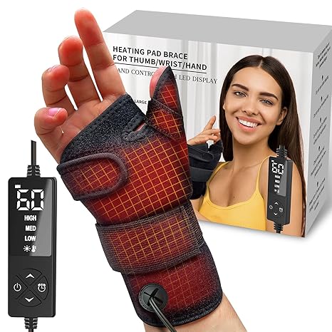 sticro Heated Wrist & Thumb Brace Heating Pad for Hand with Auto-Off