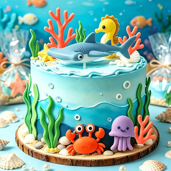 Under the Sea Cake Decorations Ocean Themed Birthday Cake Topper