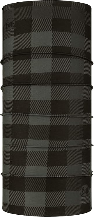 Buff Junior Original EcoStretch, Multifunctional Headwear and Face Mask, Black Plaid, One Size