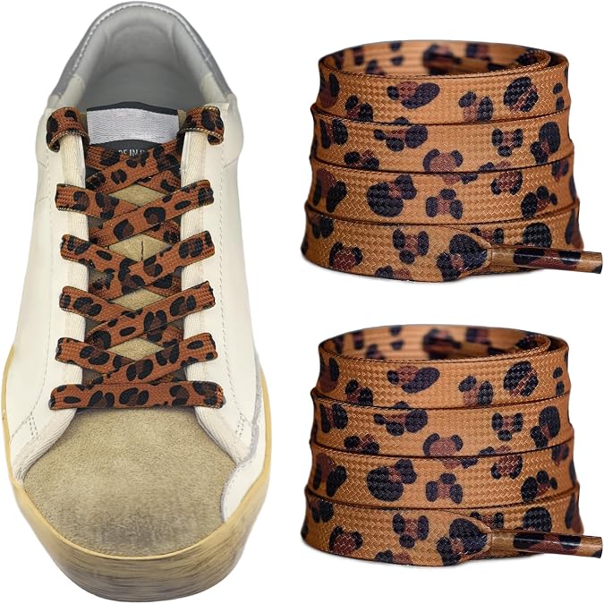 UamGlsob Leopard Print Shoelaces for Golden Goose Superstar Sneakers