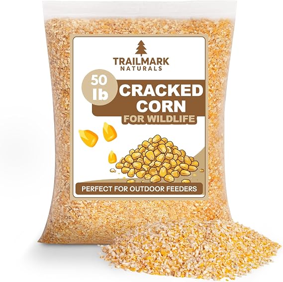 Cracked Corn 50 lb Premium Bird Seed & Wildlife Feed for Ducks, Deer, Squirrels, Chickens, and Turkeys Cracked Corn for Wild Birds Grown in USA
