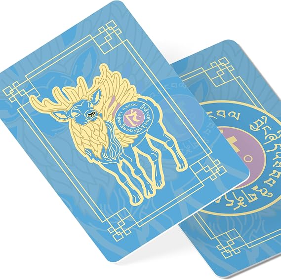 Sky Deer Spirit Essence Amulet Card, Feng Shui Symbol of Vitality and Rejuvenation, Feng Shui Gift, Pocket-Sized Talisman Card, New Chinese Year Gifts, Made in USA (2 Pack)
