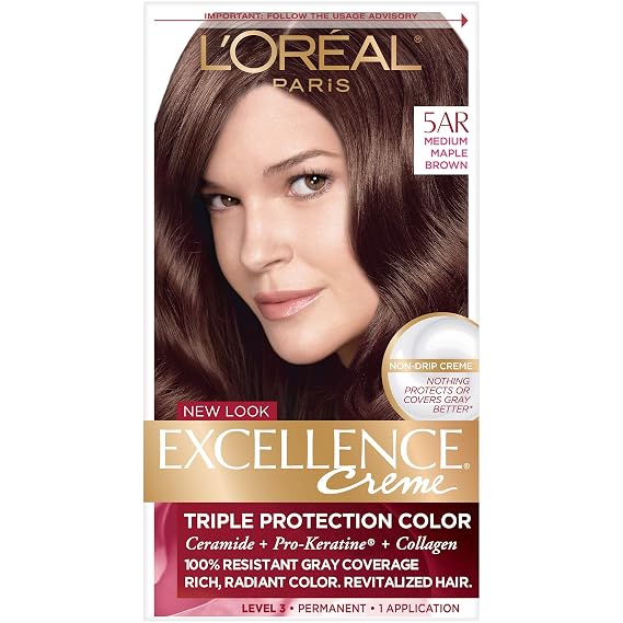 LOreal ParisExcellence Creme - 5AR Velvet Brown (Medium Maple Brown) 1 Each (Pack of 2)