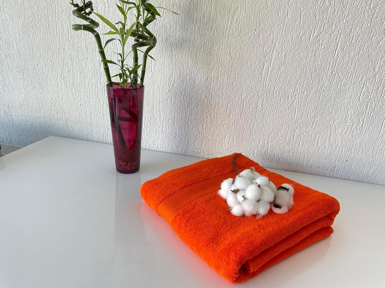 Extra Large Size Bath Towels, 100% Cotton Turkish Towels, 101.6 x 203.2 cm - Maximum Softness and Absorbent Bath Sheet, Heavy Weight 1000 Gram 992 gr Orange, 1