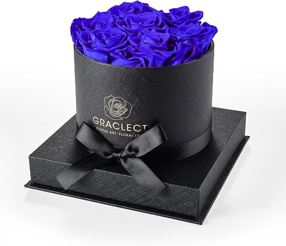 Preserved Roses in a Box - Forever Flowers, Immortal Rose, Preserved Flower for Delivery Prime for Mom - Blue Rose