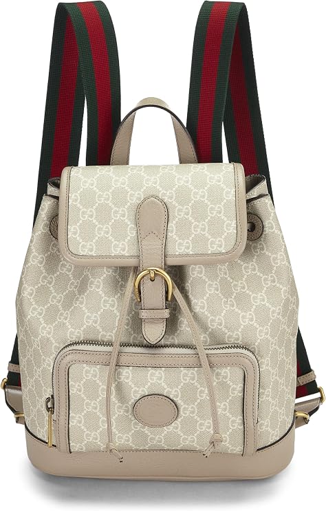 Pre-Loved GG Supreme Canvas Interlocking GG Backpack, Beige