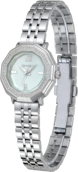 Gold Watches for Women Trendy Diamond with Adjustable Stainless Steel Band Casual Fashion Regular Dodecagon Quartz Waterproof Vintage Birthday Gifts for Women,reloj para Mujer
