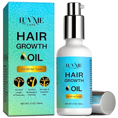 Luv Me Care Hair Growth Serum - All-Natural Oil for Stronger, Thicker, Longer Hair for Women and Men Targeting Hair Loss 1.7 Oz 50 ML