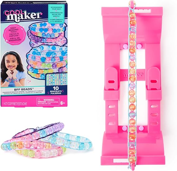 Cool Maker BFF Beads Friendship Bracelet Making Kit, Ages 6+ | Craft 10 Friendship Bracelets, 230 Beads & Cords, Mini Maker, Easy DIY Arts & Crafts, Birthday Gifts Idea for Girls