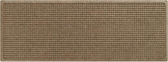WaterHog Squares Front Door Mat Indoor Outdoor Entrance, All-Weather Mats | Heavy Duty Outdoor Doormats, Non-Slip Rubber Backing, Dirt & Moisture Trapper, Low Profile, Made in USA, 22"x60", Camel