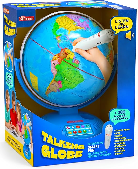 Little Experimenter Interactive 9" Talking Globe, Smart Pen, STEM Ages 8-12