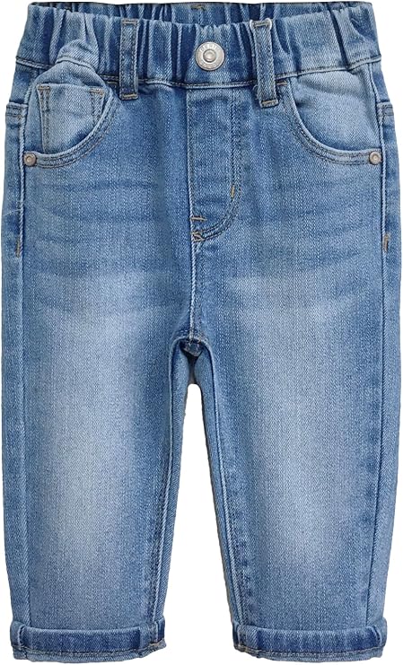 KIDSCOOL SPACE Infant Jeans,Baby Toddler Elastic Waist with D-Ring Stretch Denim Pants