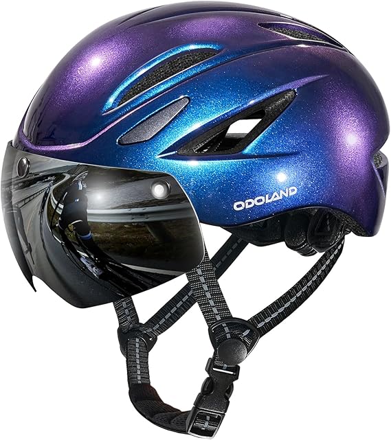 Odoland Adult Bike Helmet with Magnetic Sun Visor for Men Women for Cycling