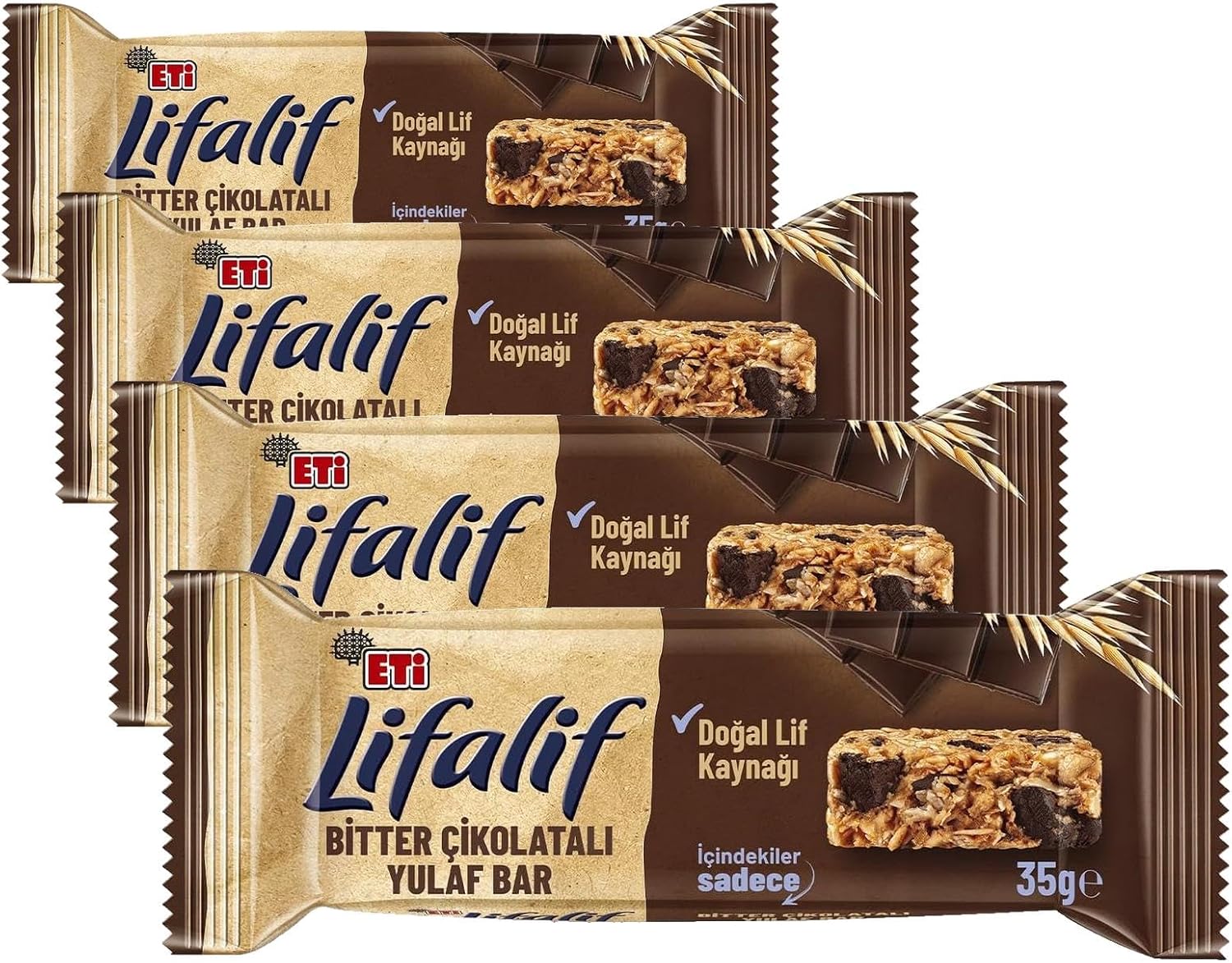 Eti Lifalif Bitter Çikolatalı Yulaf Bar 35 g (4 paketi)