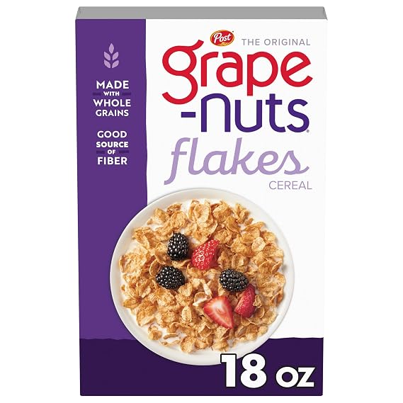 Grape Nuts Flakes Cold Breakfast Cereal, 18 OZ Box