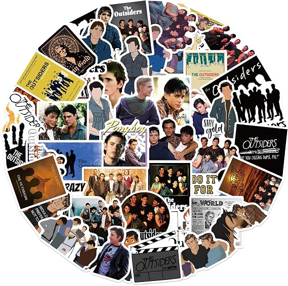 50pcs The Outsider Stickers,Waterproof Vinyl TV Decal for Teen Teens Adult Laptop, Travel Case, Phone, Bike, Water Bottle, Guitar, Computer, Skateboard (outsider50)