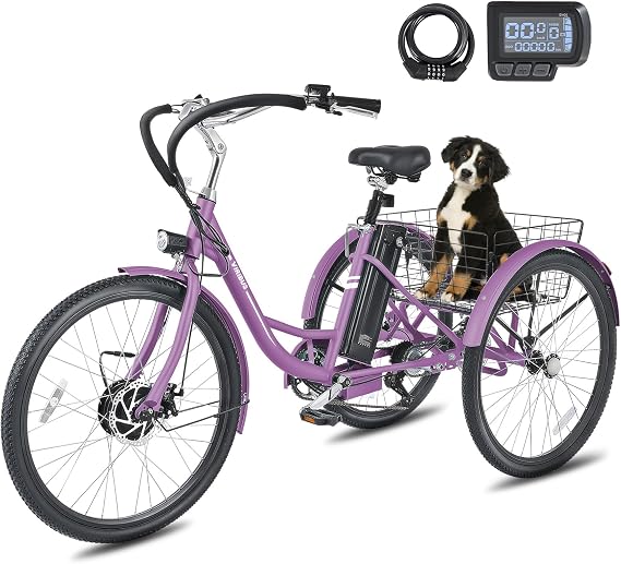 VIRIBUS Electric Trike for Adults, Adult Electric Tricycle,7 Speed