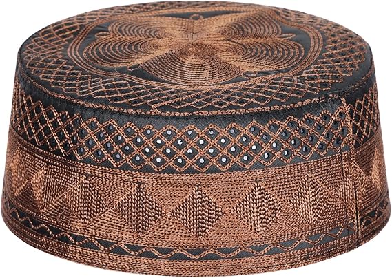Ibluelover Men Muslim Prayer Kufi Hat Breathable Embroidery Kofia Topi Sunhat Islam Kufi Headware Praying Beanie