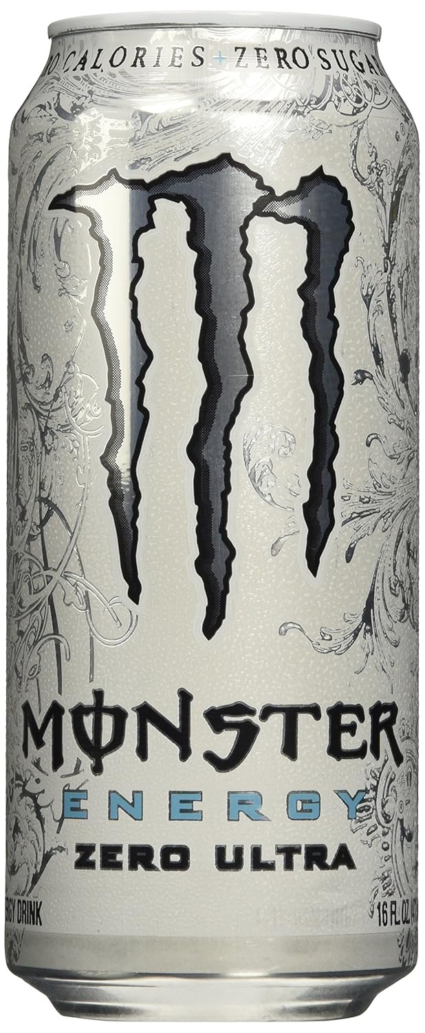 Monster Zero Ultra less sweet, lighter-tasting energy drink, carbonated, zero calories, 16oz. cans, 12-pack