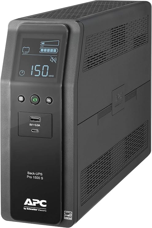 APC UPS 1500VA/900W Pure Sine Wave UPS for Computer, Electronics, BR1500MS2