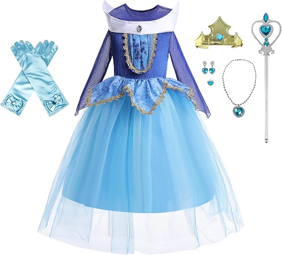 Dressy Daisy Princess Costume Dress Up Toddler Little Girls Halloween Birthday Party Fancy Ball Gown