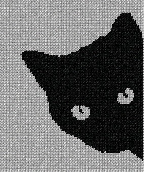Pepita Needlepoint Canvas: Cat Around Corner, 7" x 8"