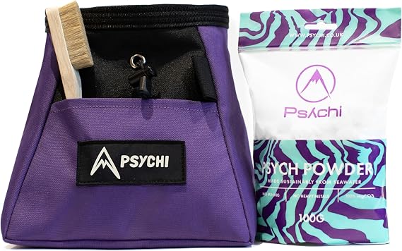 Psychi Chalk Bouldering Bucket Stand Bag Starter Pack for Rock Climbing with Loose Chalk