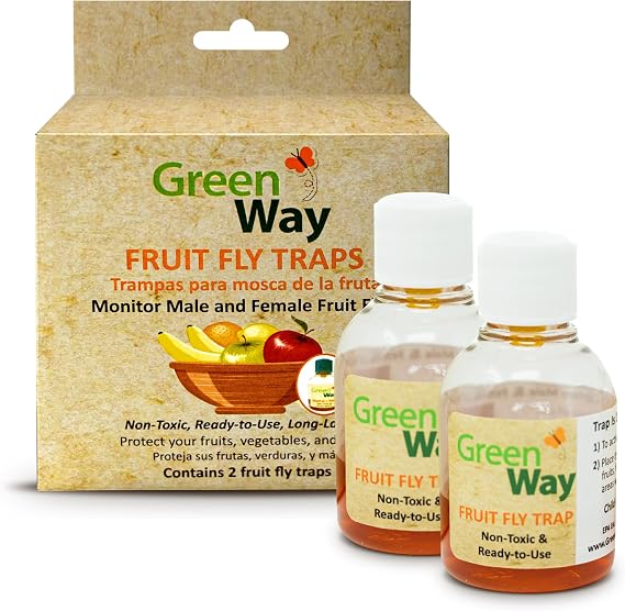 Greenway Traps Fruit Fly Trap, Indoor and Kitchen, 1 Pack (2 Traps)