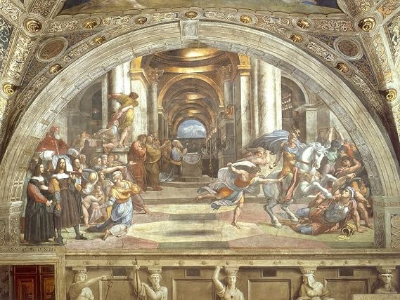 ArmerI Canvas Picture Modern Canvas Painting Famous painting Expulsion of Heliodorus From the Temple By Raffaello Sanzio Raphael for Home Decor 60x90cm