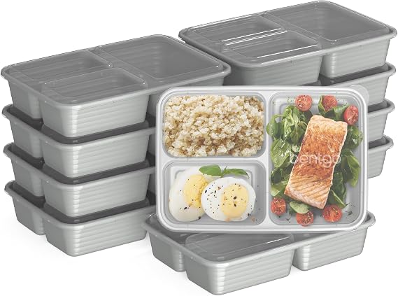 Bentgo Prep 3-Compartment Meal Prep Containers with Lids, 20 Piece Set