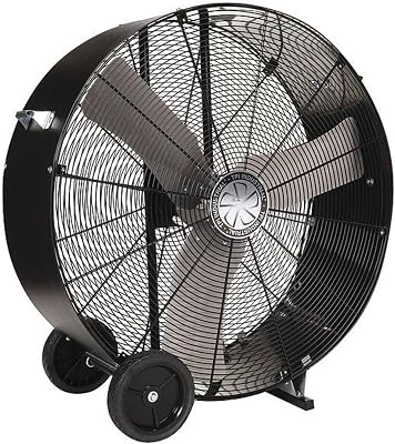 TPI PB36D Industrial Belt Drive Portable Drum Blower Fan — Shop Fan for Garage, Commercial, Workshop — 36 - 1 Speed, 13 HP Motor, 5.5 Amps